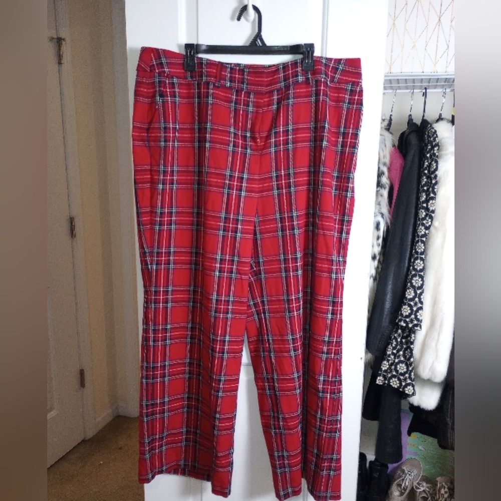 Lane Bryant Red and Blue Plaid Pants